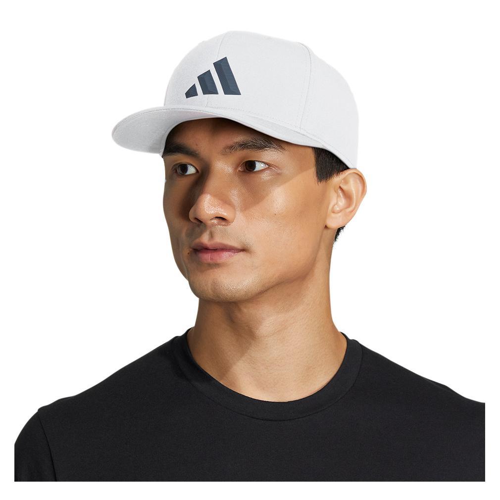 Men's 3 Bar Snapback 2.0 Adjustable Baseball Cap - White & Onyx Grey | Stylish Casual Hat for Streetwear, Sports & Outdoor Activities