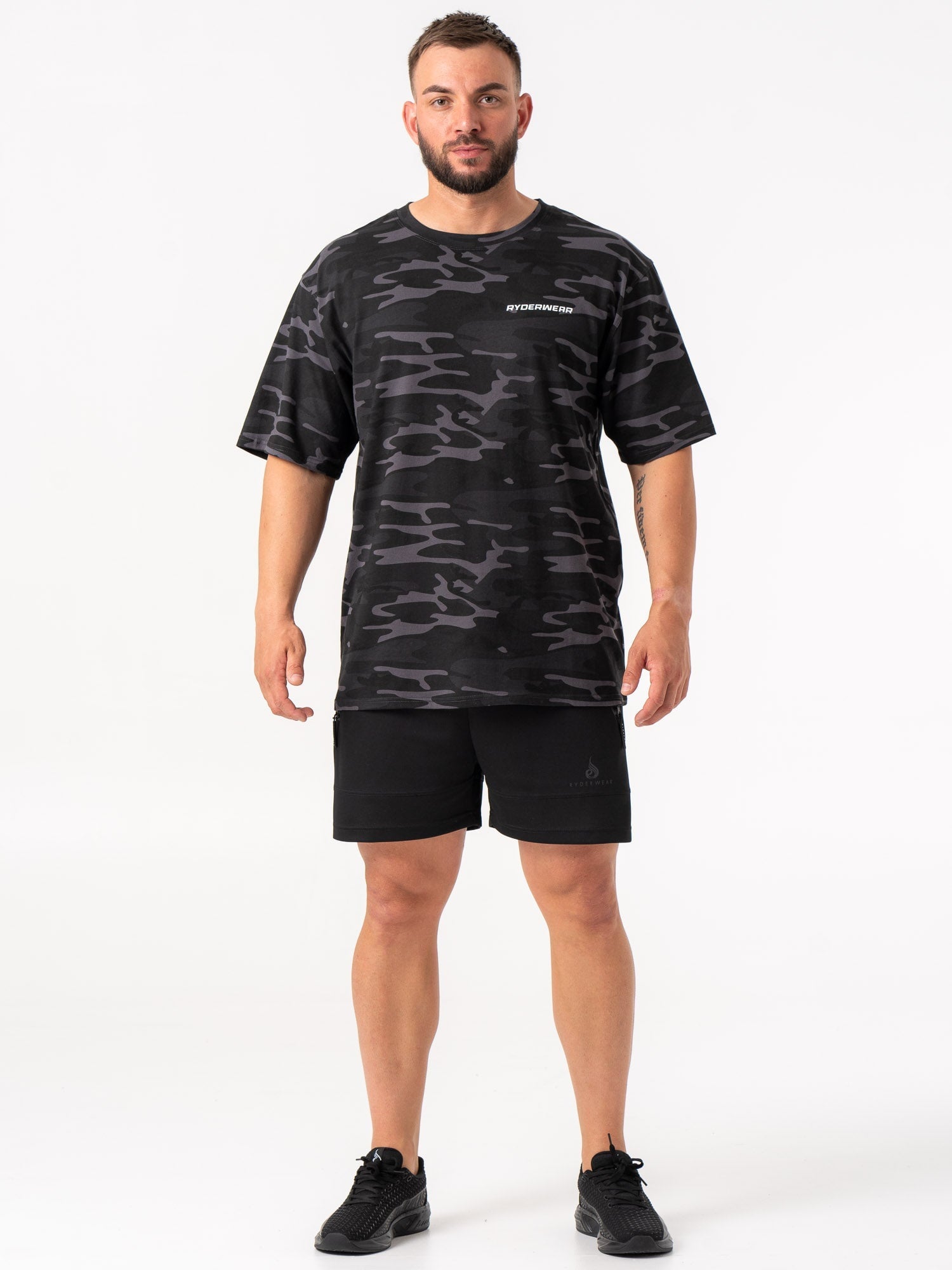 Energy Oversized T-Shirt - Black Camo Print | Comfortable Streetwear for Men & Women | Perfect for Casual Outfits, Gym, and Everyday Wear