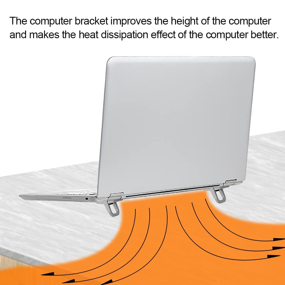 2Pcs Self-Adhesive Keyboard Stand for Desk - Adjustable Laptop Stand Riser Feet - Durable Aluminum Portable Laptop Kickstand for MacBook, iPad, 10-18