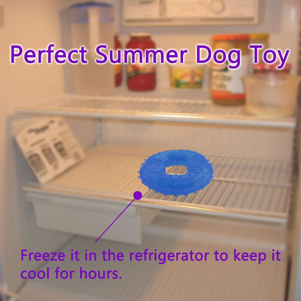 Freezeable Dog Cooling Chew Toy - Durable Puppy Teething Ring for Summer, Ice Soothing Chew Bone for Small & Large Dogs - Perfect for Hot Weather, Teething Relief & Playtime