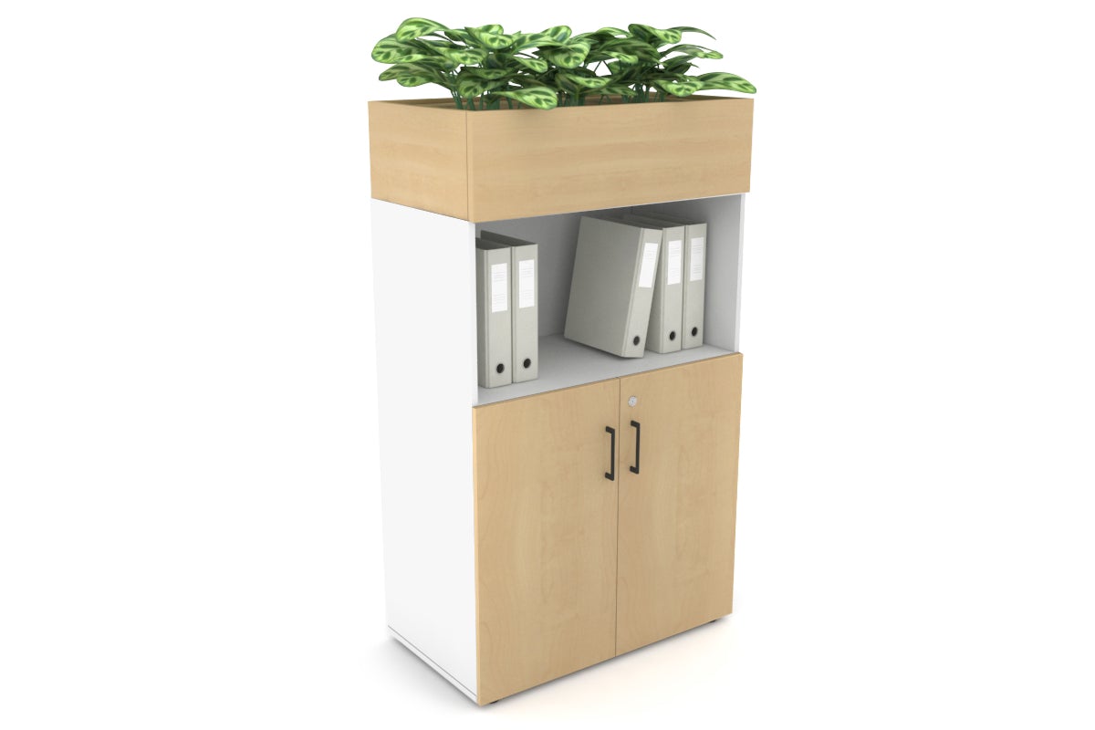 Medium Storage Cabinet with Small Doors and Planter Box - 31.5