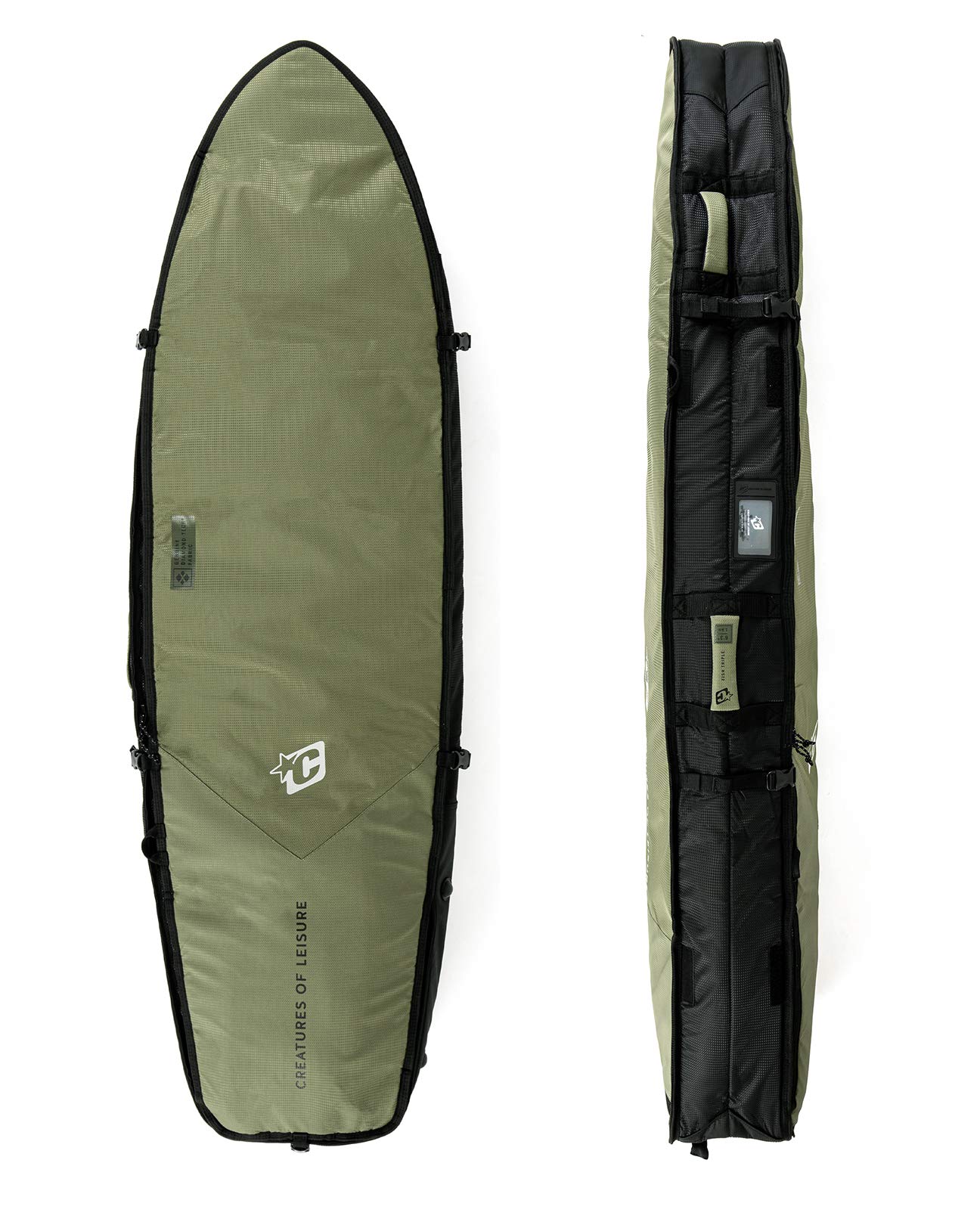 Creatures of Leisure Fish Triple Surfboard Bag - Premium Padded Protection for 3 Surfboards - Perfect for Travel, Storage & Beach Adventures