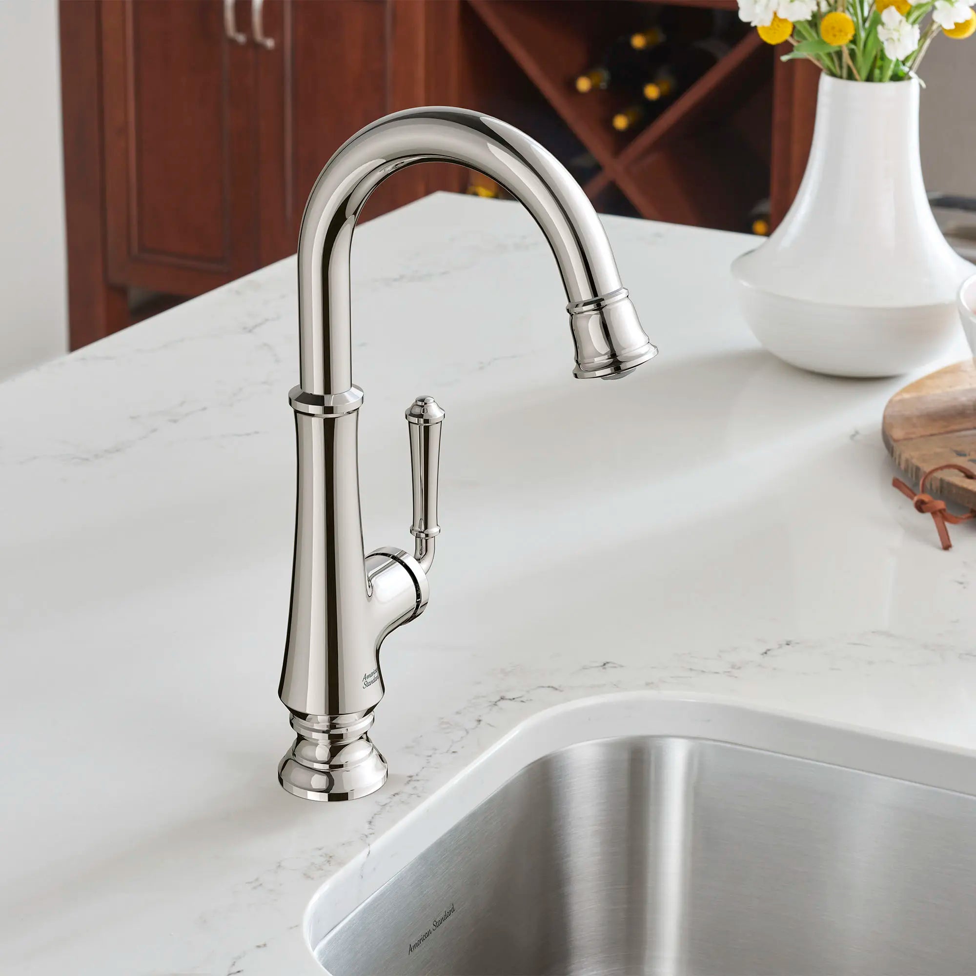 Delancey® Single Handle Pull Down Kitchen Faucet - 1.5 GPM/5.7 LPM Water Flow - Modern Stainless Steel Bar Sink Faucet for Home & Commercial Use - Perfect for Washing Dishes, Filling Pots & Cleaning Vegetables