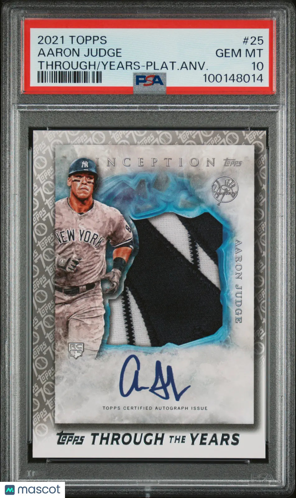 2021 Topps Through The Years Platinum Anniversary Aaron Judge PSA 10 /70 - Rare Baseball Card for Collectors & Investors - Perfect for Display, Trading, and Portfolio Diversification