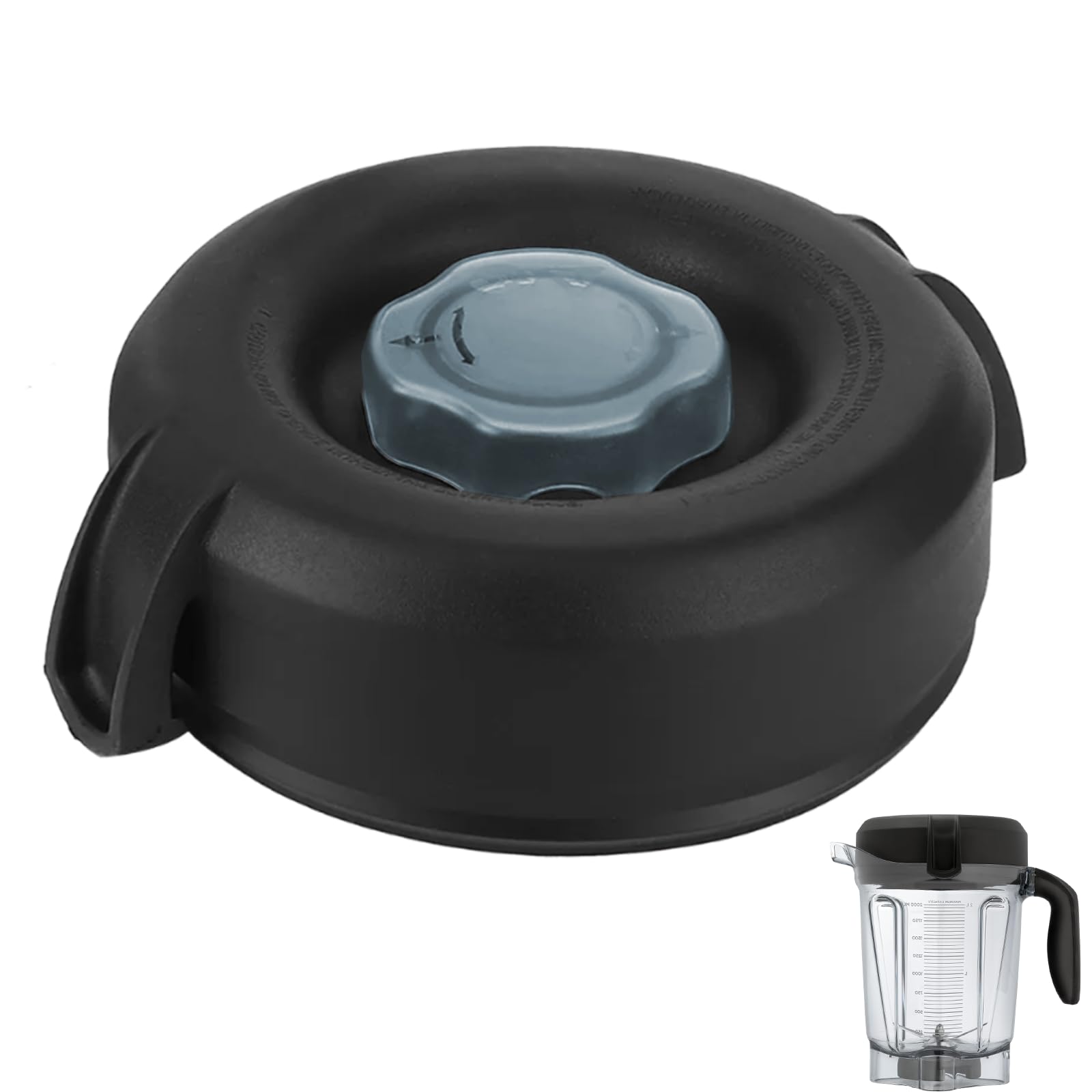Vitamix 64 oz Low-Profile Container Lid Replacement - Compatible with Pro 750, VM0158, VM0103, 5300 & 7500 Series - Fits Vitamix Explorian Blender - Perfect for Smoothies, Soups & Food Prep
