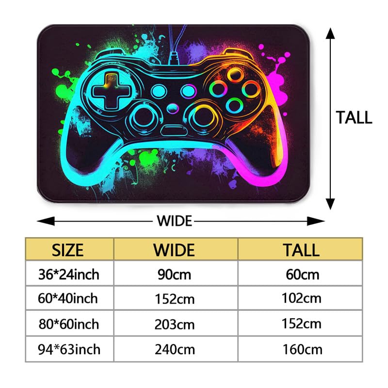 Gaming Rugs for Boys - 36x24 Inches Soft Gamer Carpet for Bedroom & Living Room - Perfect for Video Game Setup, Esports Decor, and Teen Gaming Room Accessories