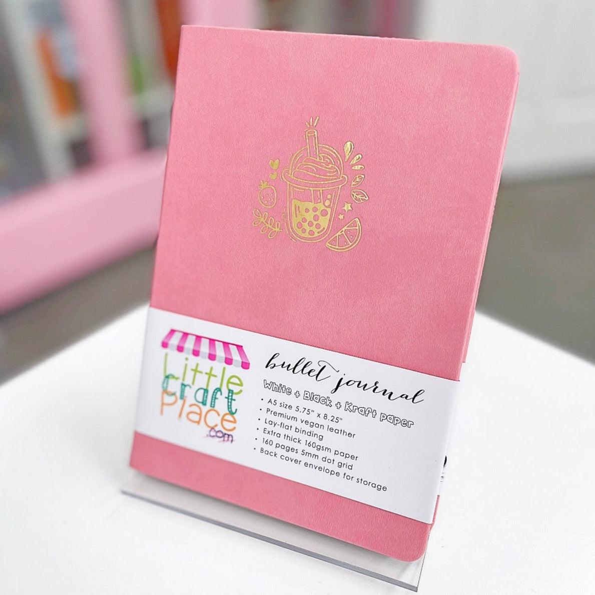 Boba Love A5 Dot Grid Notebook - Premium Bullet Journal for Planning, Sketching & Note Taking - Perfect for Students, Artists & Office Use