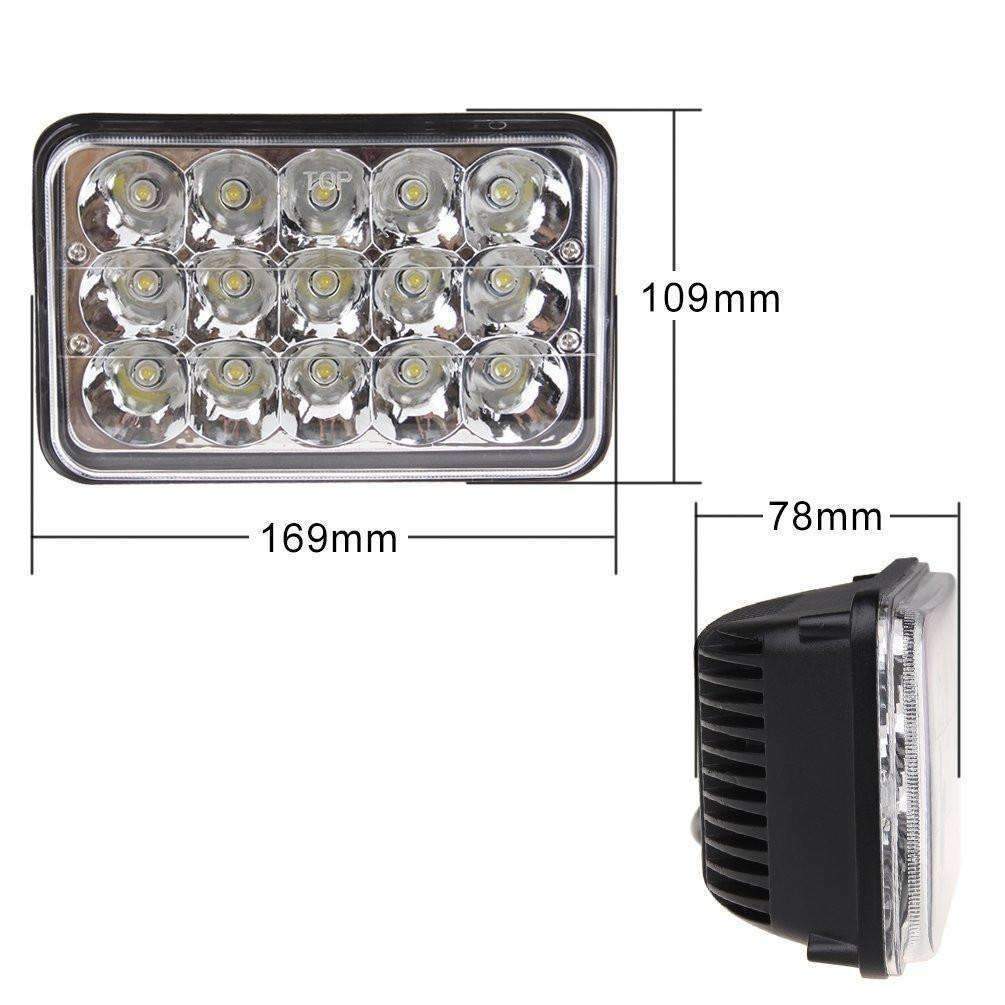 Eagle Lights 4x6 45W LED Headlights - Sealed Beam Replacement for H4651 H4652 H4656 H4666 H6545 - 2 Pack - High Performance Off-Road & Truck Lighting Upgrade