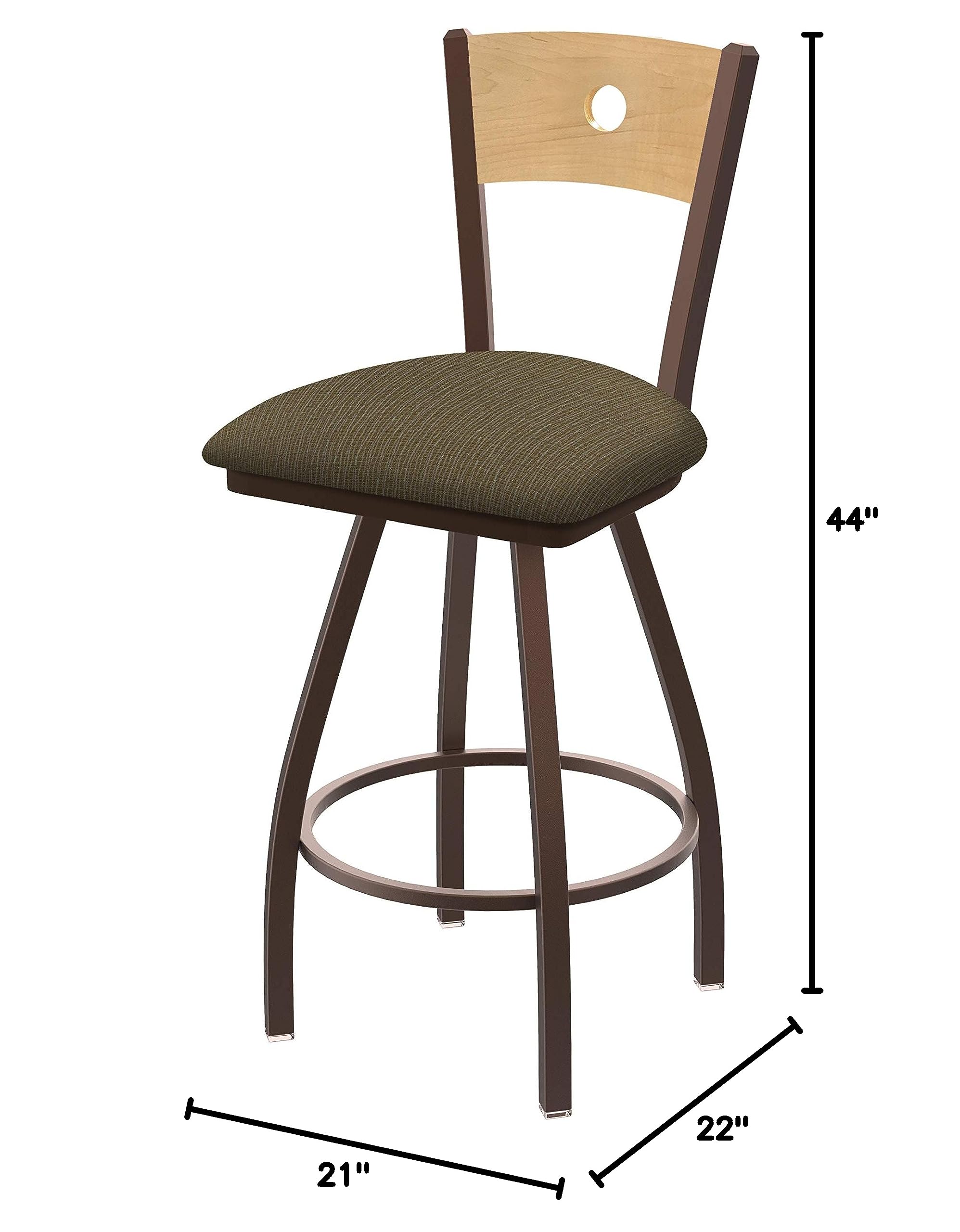 Holland Bar Stool Co. XL 830 Voltaire Swivel Bar Stool with Graph Cork Seat - Adjustable Height Counter Stool for Kitchen Island, Home Bar & Breakfast Nook