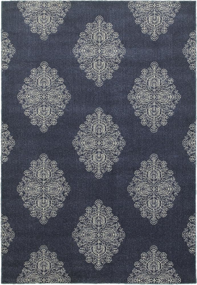 Moretti Magnet Area Rug 5992K Blue Rings Curves 7'10