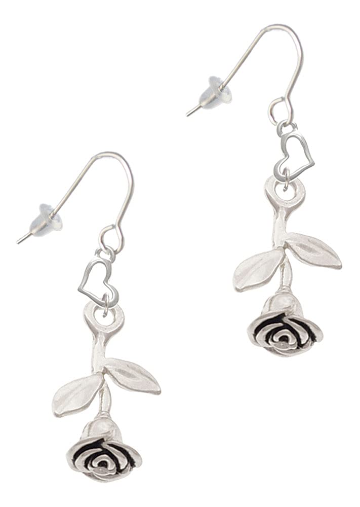 Rose Heart French Earrings - Elegant Jewelry for Date Nights