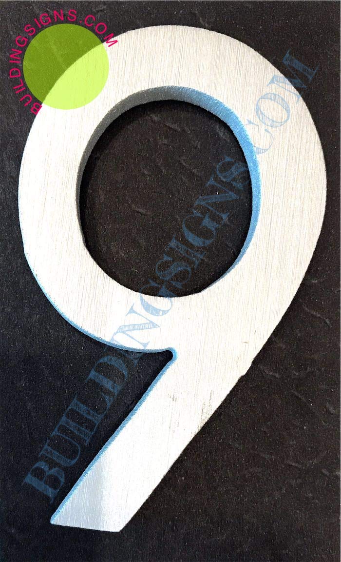 Aluminum Number 9 Door Sign - Rust-Free, Double-Sided Tape, 2.75 Inch (Elegant Brush Silver) - Perfect for Home, Office, or Apartment Door Decor