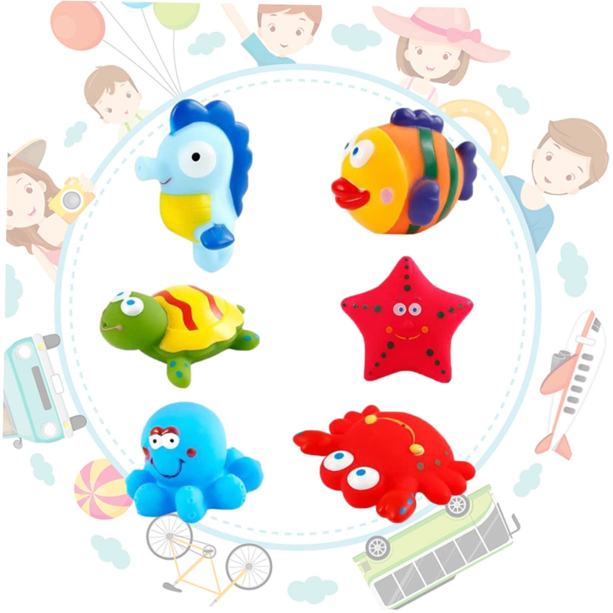 HEMOTON 18-Piece Ocean Animal Bath Toys Set - Colorful Sea Creature Bathtub Toys for Kids, Water Play & Sensory Development - Perfect for Toddler Bath Time, Pool Party & Learning Fun
