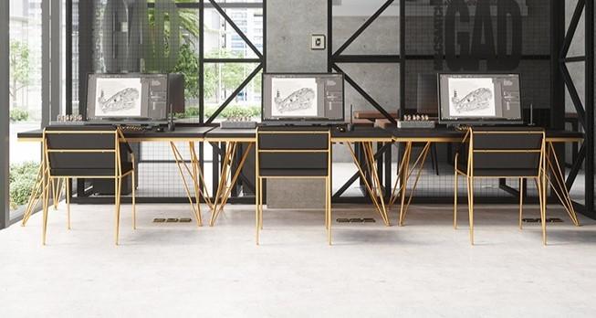 Modern & Sleek Camila Office Workbench - Adjustable Height Computer Desk, Dining Table & Cafe Table for Home Office, Restaurant & Coffee Shop Use