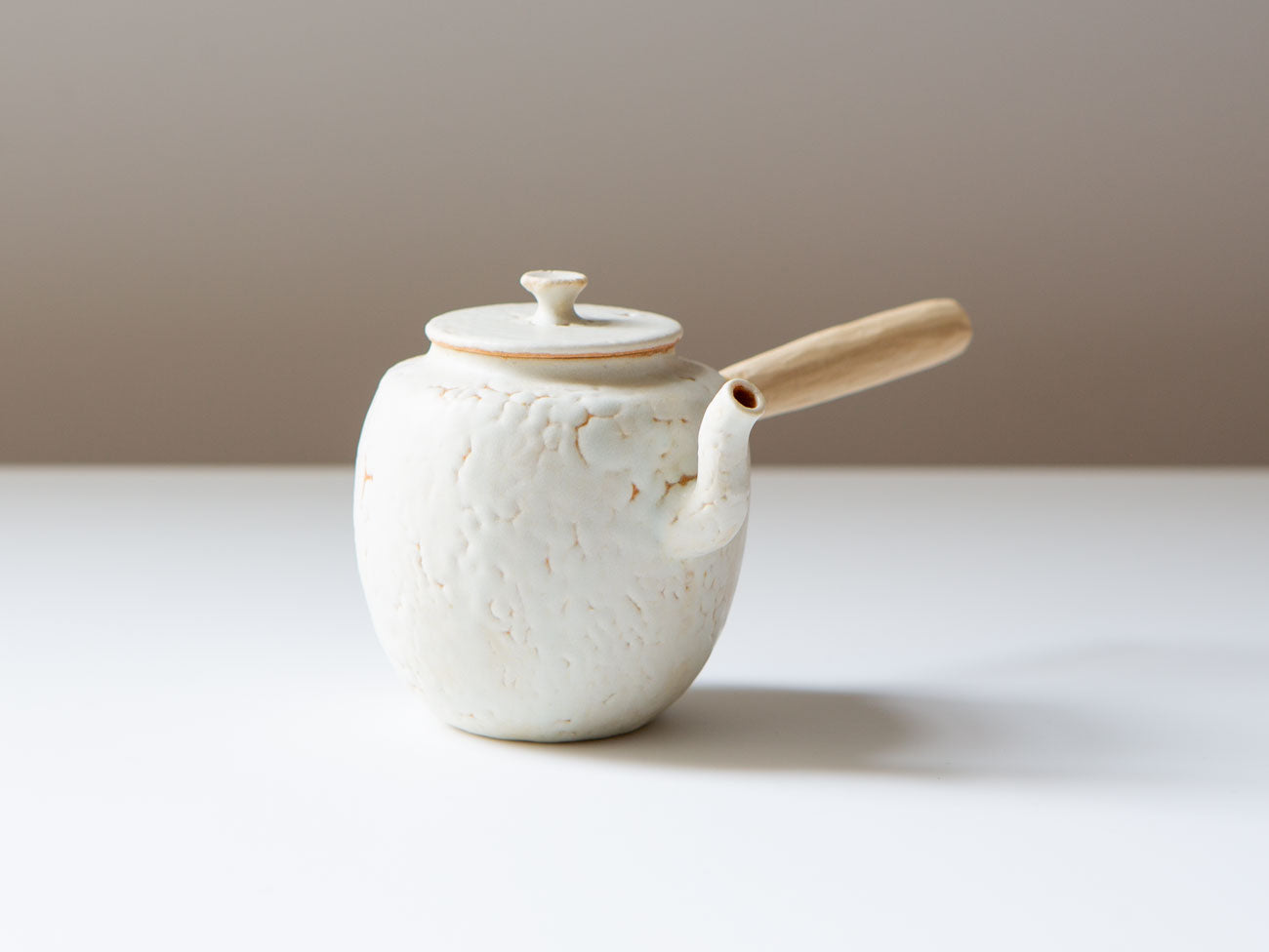 Premium Mini Kyusu Teapot - White Hachiya Japanese Ceramic Teapot for Green Tea & Sencha | Perfect for Home, Office & Tea Ceremonies