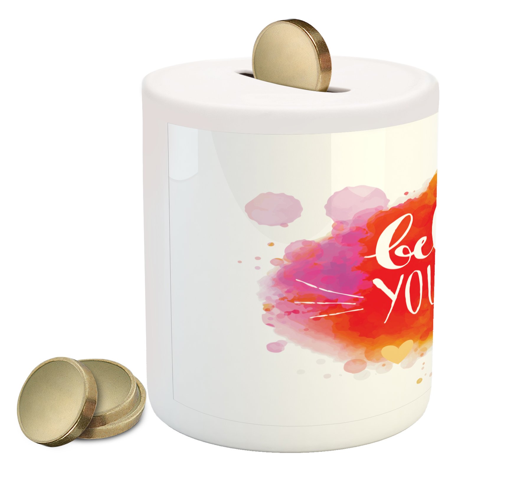 Ambesonne Ceramic Piggy Bank with 