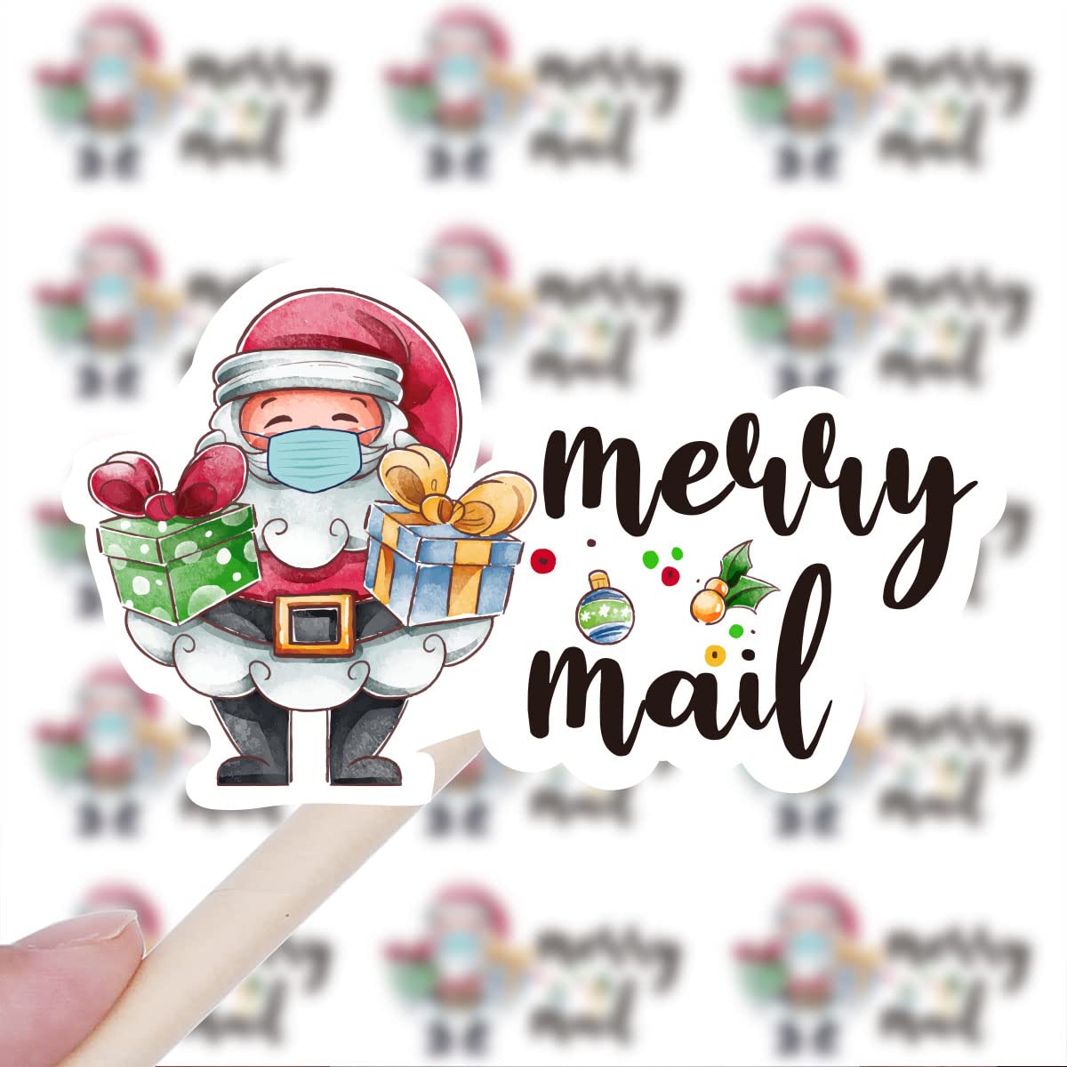 210 PCS Christmas Santa Claus Stickers for Small Business - Cute Merry Mail Stickers for Packages, Envelopes, Handmade Goods & Bags - Perfect for Holiday Gift Wrapping, DIY Crafts & Small Shop Branding