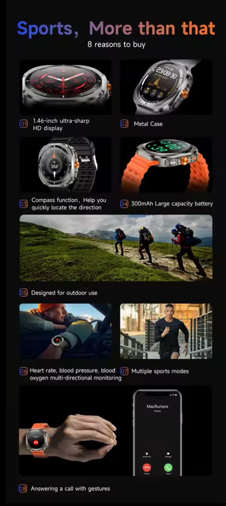 ZESOZ Galaxy Z7 Ultra Smartwatch - 1.46