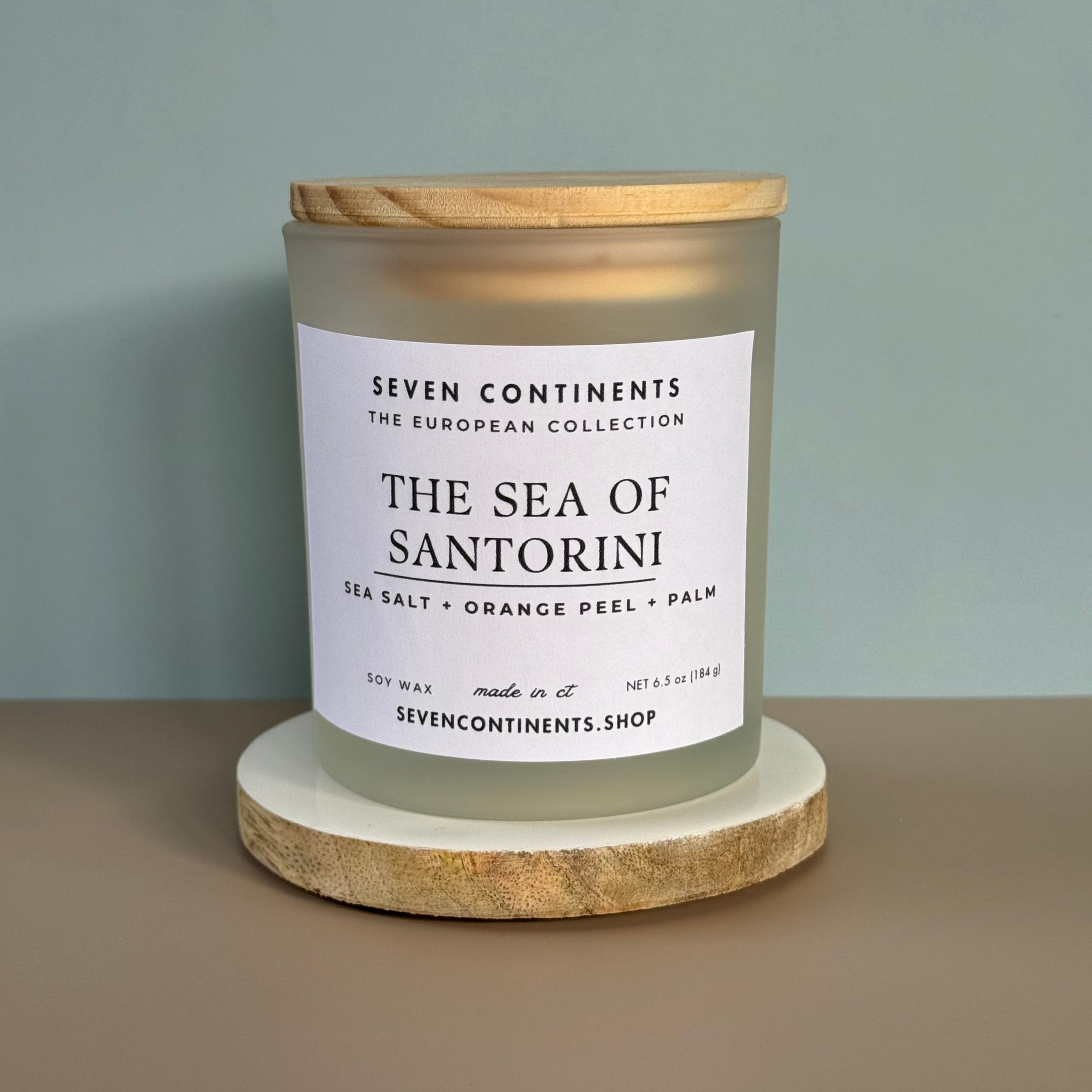 Santorini Sea Scented Soy Candle - Mediterranean Aromatherapy for Home, Spa & Relaxation
