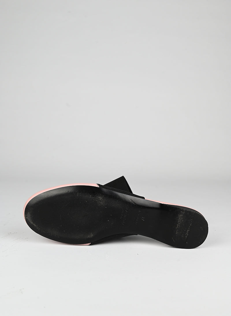 Givenchy Women's Mules - Flat Shoes in Pink & Black | Size 37 | Comfortable Slip-Ons for Casual Wear & Office Outfits