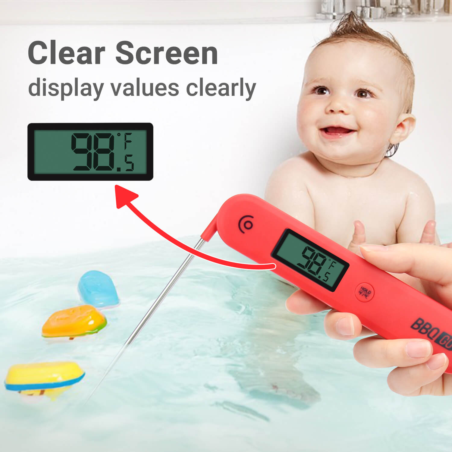 Inkbird BG HH1C Digital Instant Read Food Thermometer - Foldable, Fast & Accurate for Grilling, BBQ, Baking, and Cooking