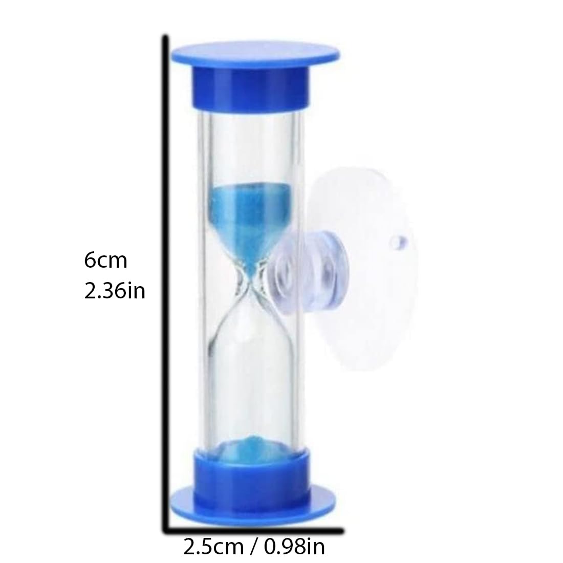 5 Minute Hourglass Sand Timer with Suction Cup - Unbreakable Blue Plastic Sand Clock for Kids, Games, Classroom & Toothbrush Timing - Perfect for Time Management, Learning Activities and Bathroom Use