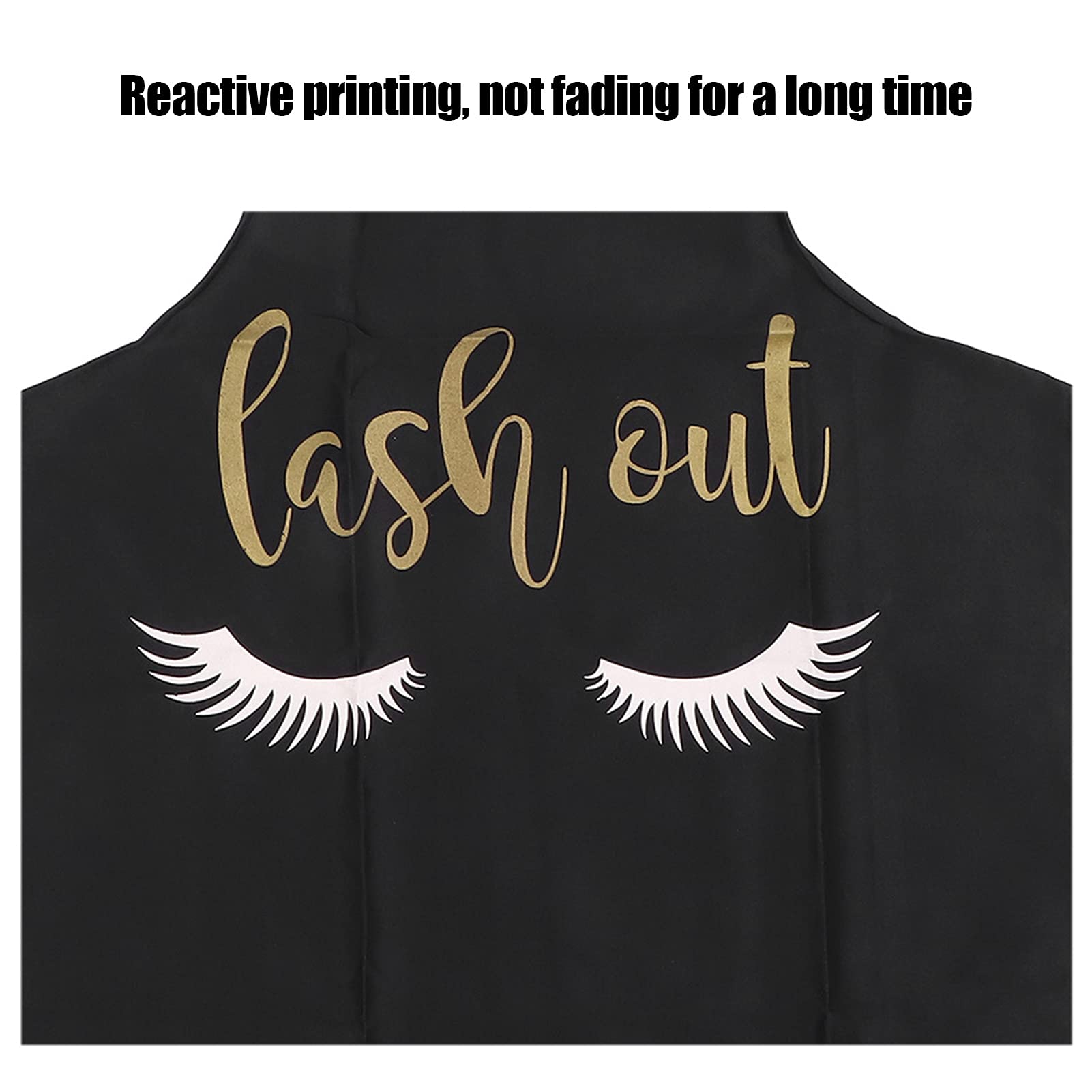 Soft Breathable Lash Apron with Eyelash Pattern - Washable Black Salon Apron for Eyelash Extensions & Home Use | Perfect for Lash Technicians, DIY Beauty & Spa Treatments
