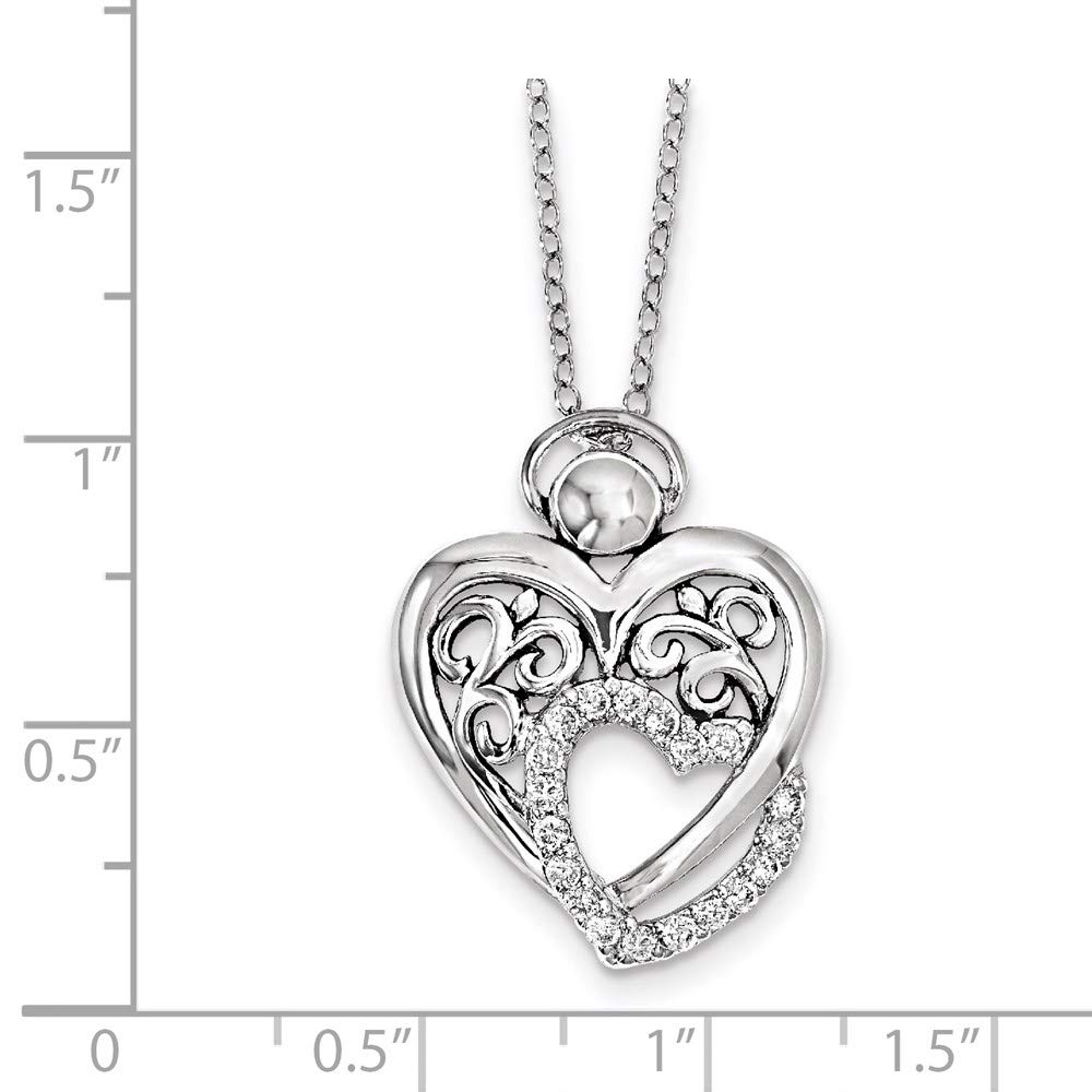 925 Sterling Silver Cubic Zirconia Angel of Marriage Necklace - Elegant Fine Jewelry for Women, Perfect Gift for Her, 18