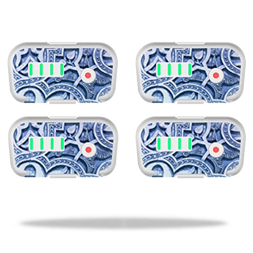 DJI Phantom 3 Battery Skin Wrap (4-Pack) - Durable Protective Cover Sticker in Carved Blue Design | Perfect for Drone Protection & Customization | Ideal for Outdoor Adventures, Aerial Photography & Travel