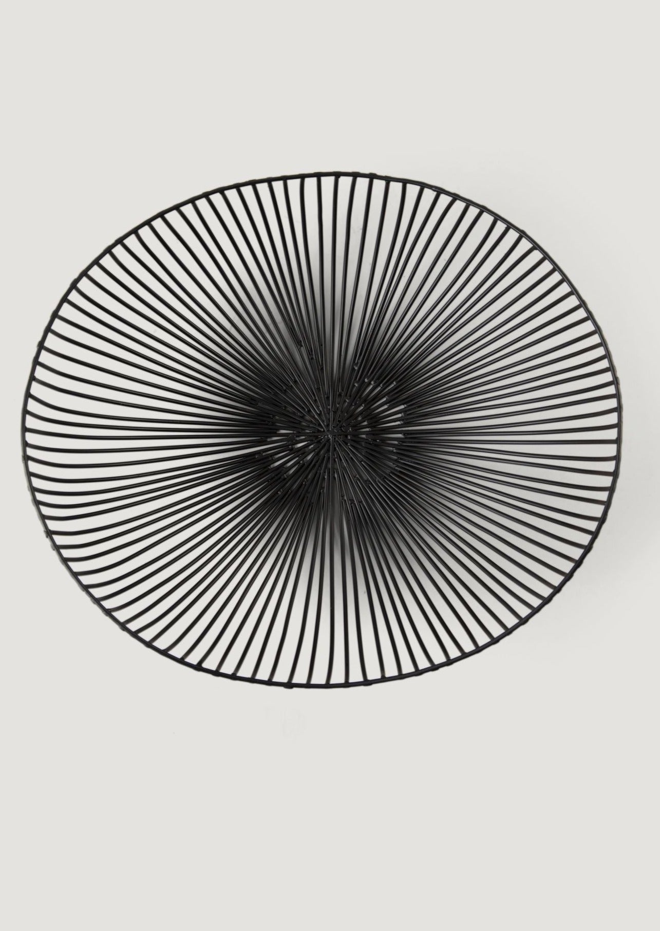 Handcrafted Black Iron Metal Oval Basket - 12.75