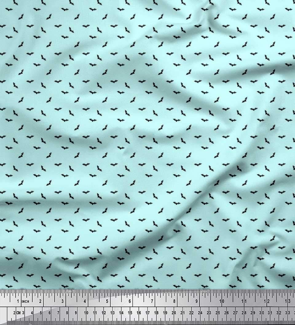 Soimoi Moss Georgette Brown Fabric by The Yard - 42 Inch Wide Bat Bird Printed Shirting Fabric - Whimsical Charm Floral Design for DIY Dresses, Blouses & Home Decor Projects