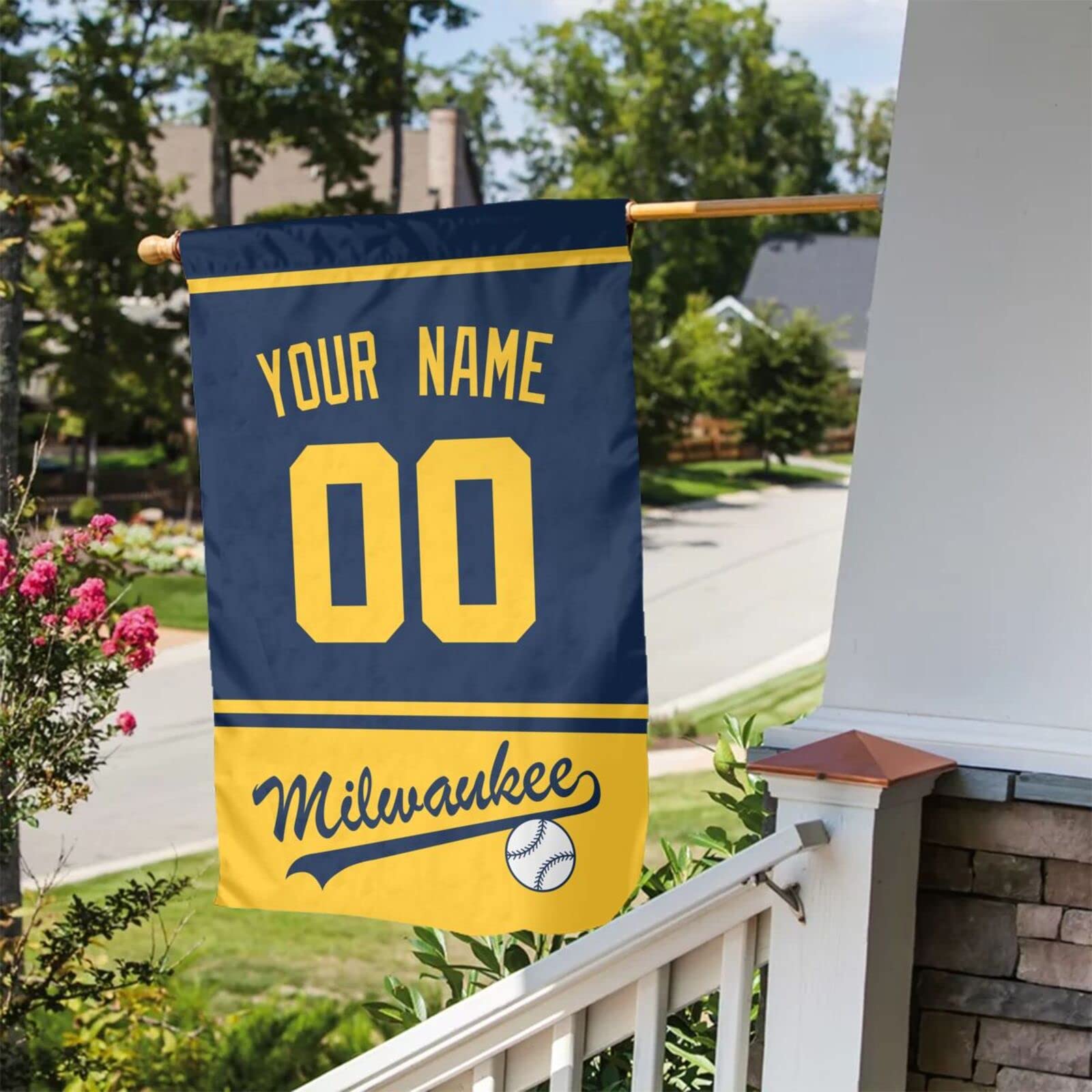 Milwaukee Flag Double Sided Garden Flag - Custom Personalized with Any Name & Number - Perfect Outdoor Decoration for Yard, Porch & Garden - Unique Gift for Men & Sports Fans