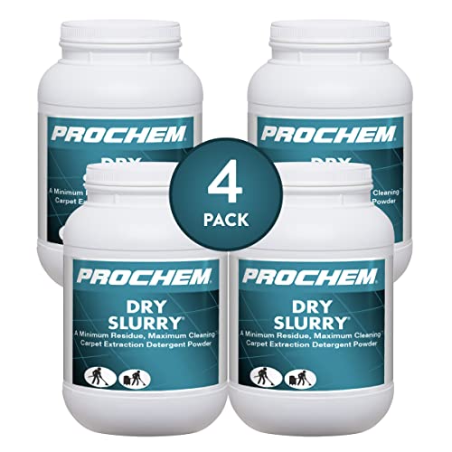Prochem Dry Slurry Professional Carpet Cleaner Concentrate - 6 Lb Jar (Pack of 4) for Commercial & Residential Use | Deep Stain Removal, Odor Elimination, High Traffic Area Cleaning