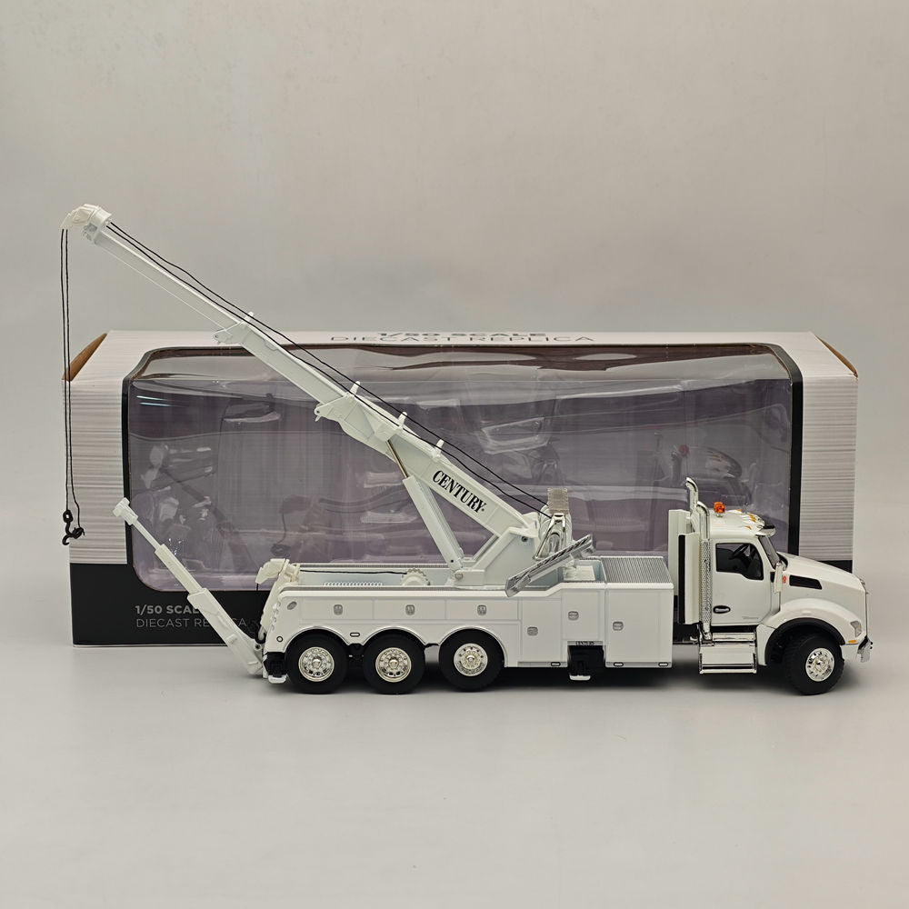 FIRST GEAR 1/50 Scale Kenworth T880 Diecast Truck with Century Model 1060 Rotator Wrecker - White Collectible Model Car (50-3467) - Perfect for Truck Enthusiasts, Diecast Collectors, and Display Showcases