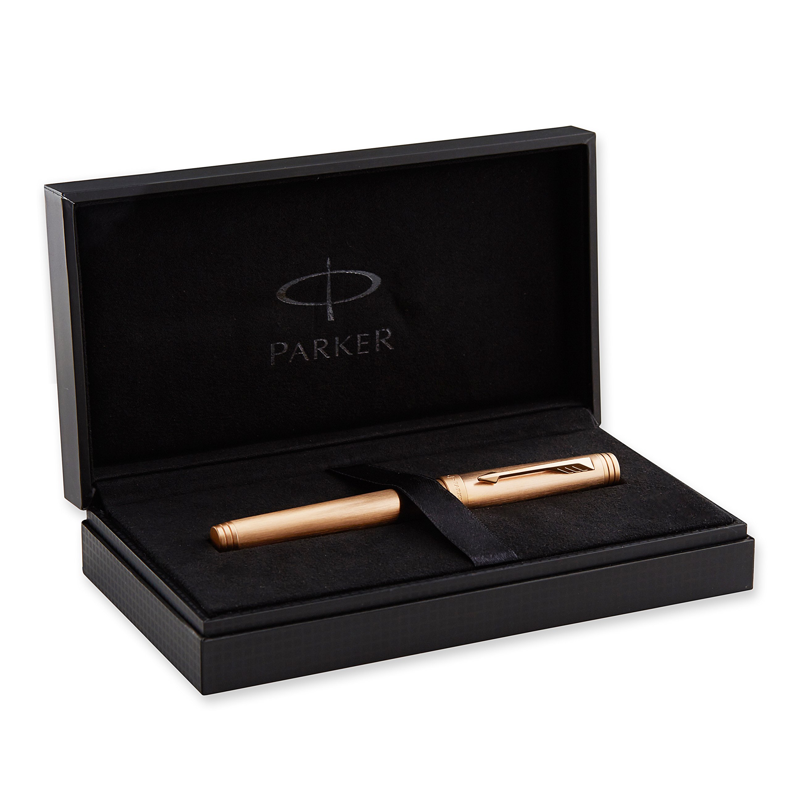 Parker Premier Monochrome Pink Gold Rollerball Pen - Fine Black Refill (S0960810) | Luxury Writing Instrument for Office, Business Gifts & Elegant Signatures
