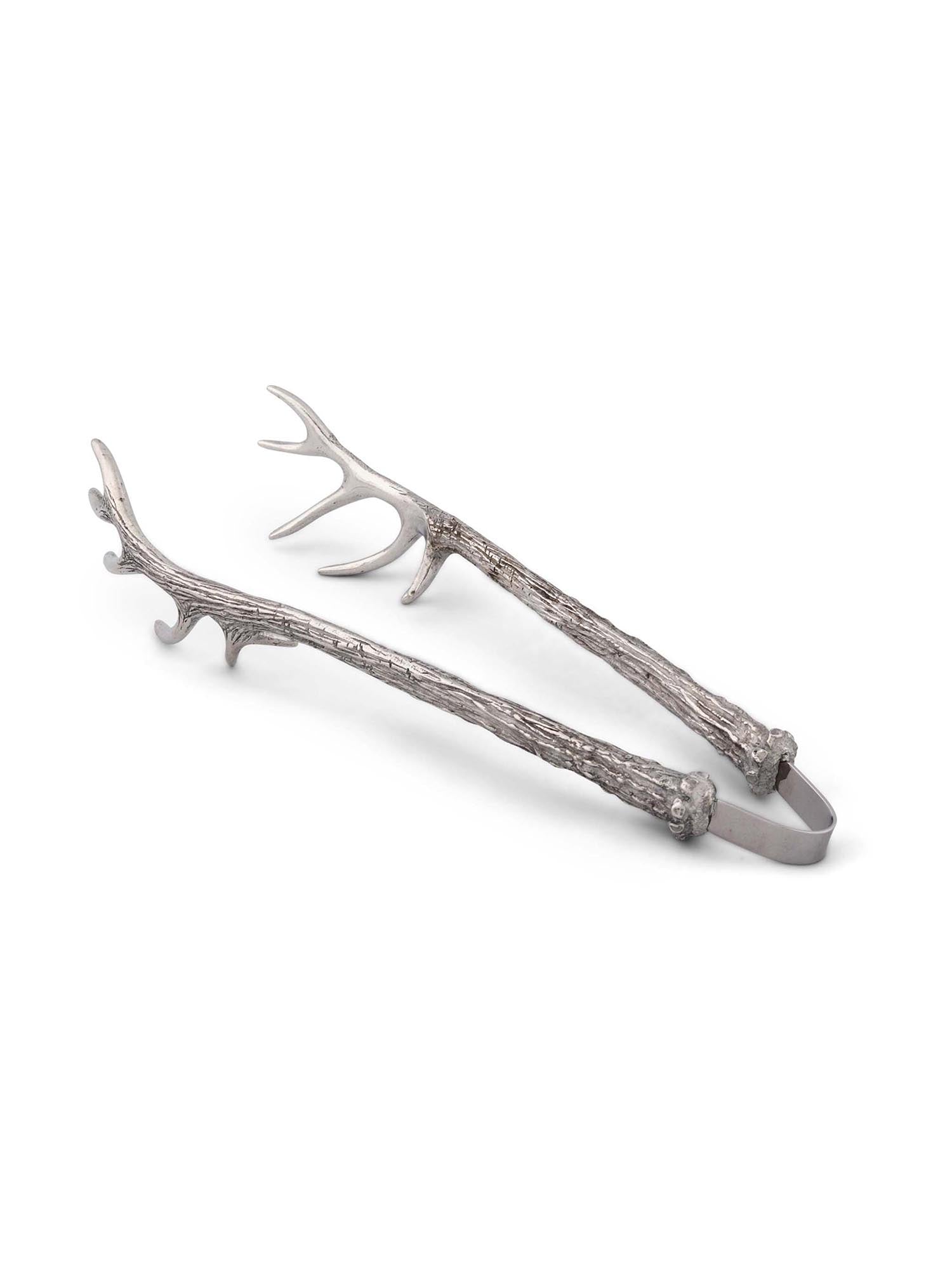 Premium Pewter Antler Ice Tongs - Elegant Barware for Cocktails & Whiskey - Perfect for Home Bars, Parties & Gifts