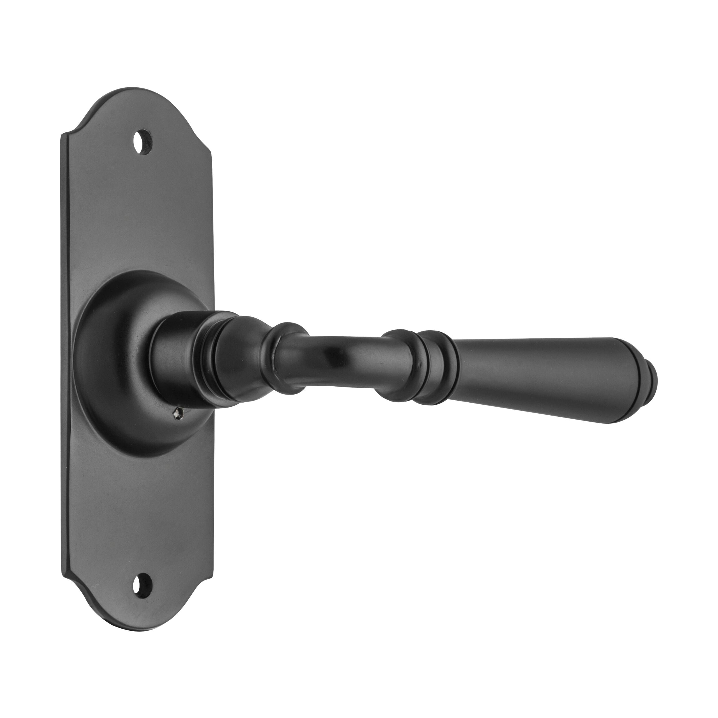 9622 Door Lever Reims Latch Pair - Matte Black Finish - 110x40x70mm (HxWxD) - Premium Interior Door Hardware for Homes & Offices