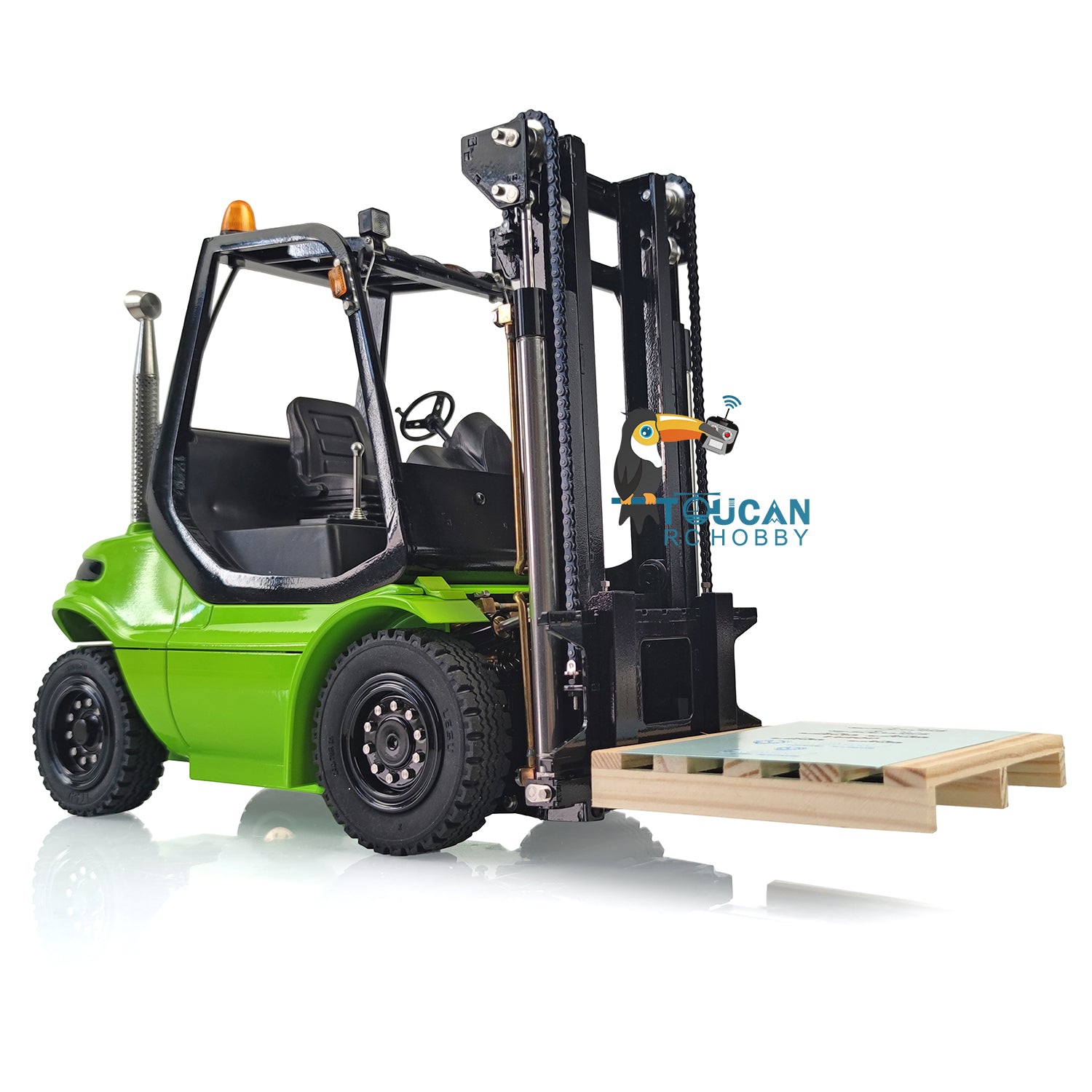 1/14 Scale Metal LESU Assembled & Painted RC Forklift Truck - RTR with Light, Sound, Motor, Servo & ESC - Includes Flysky FS Transmitter & Receiver - Perfect for Indoor/Outdoor RC Hobby, Construction Site Play & Collectors Display