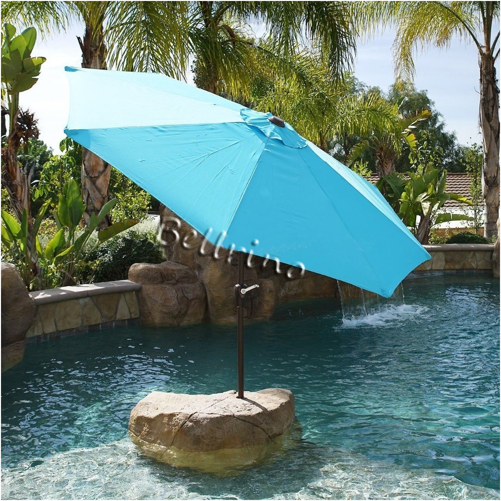 BELLRINO DECOR 7.5ft 8 Ribs Heavy-Duty Replacement Patio Umbrella Canopy Cover - Durable Outdoor Sun Shade for Deck, Poolside & Backyard (Lake Blue)