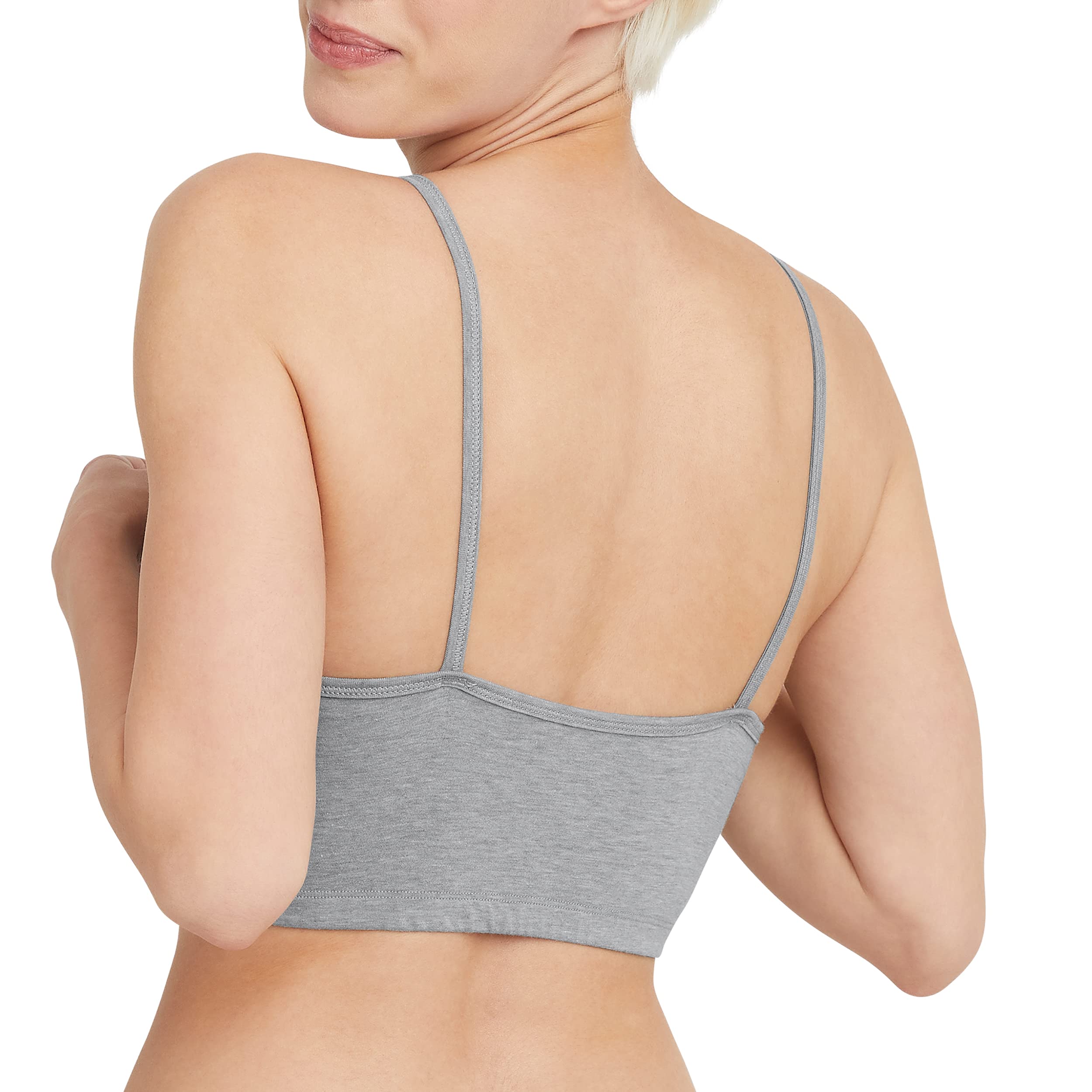 Hanes Women's Cotton String Bralette 3-Pack - Comfortable Seamless Wireless Bras for Everyday Wear, Yoga, and Sleep