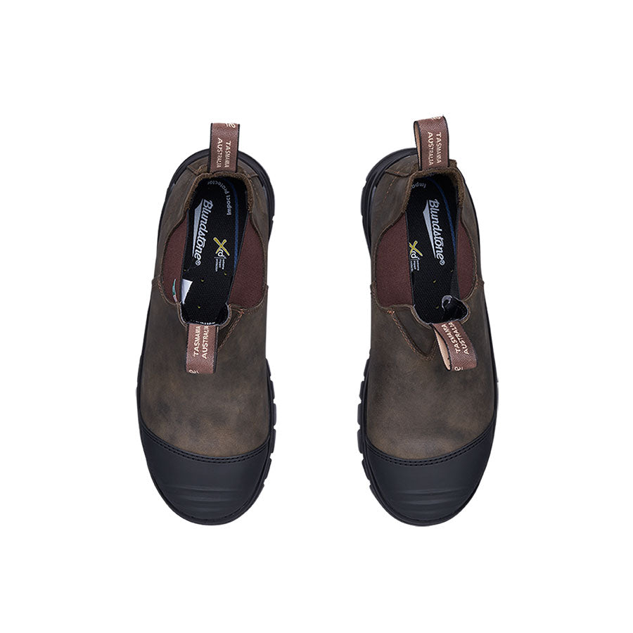Blundstone 962 Work & Safety XFR Waxy Rustic Brown Steel Toe Boots - Durable & Comfortable for Construction, Outdoor Work & Hiking