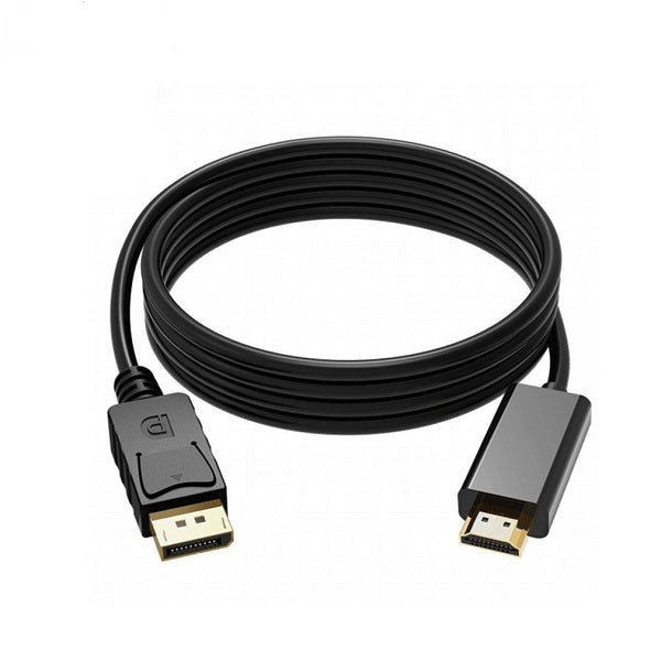 DisplayPort to HDMI Cable 1.8m (6ft) 4K 60Hz Gold-Plated Connectors - Connect PC/Laptop to Monitor/TV for Gaming & Home Theater