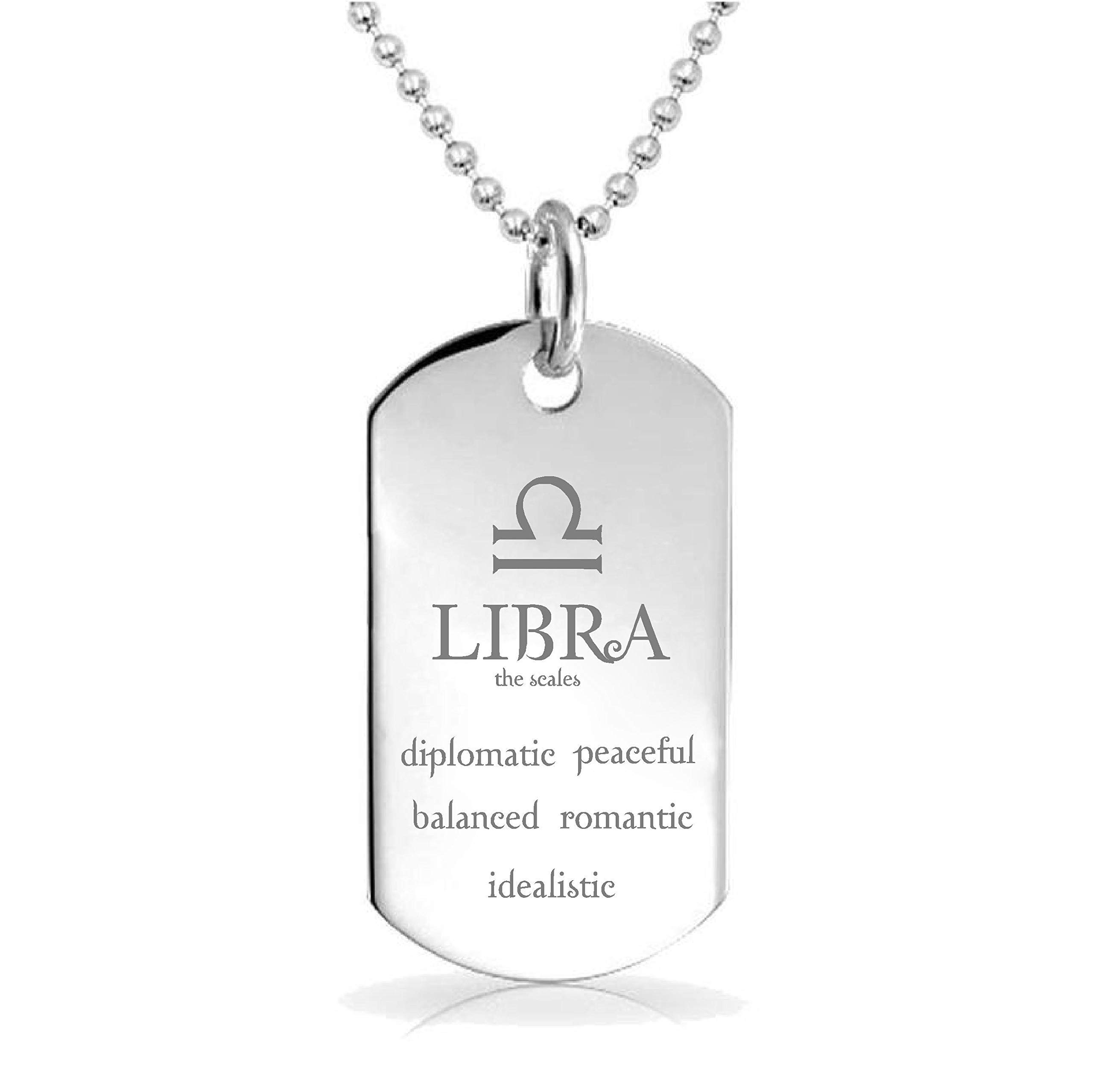 Libra Zodiac Pendant Necklace - Custom Engraved Charm for Jewelry & Gifts