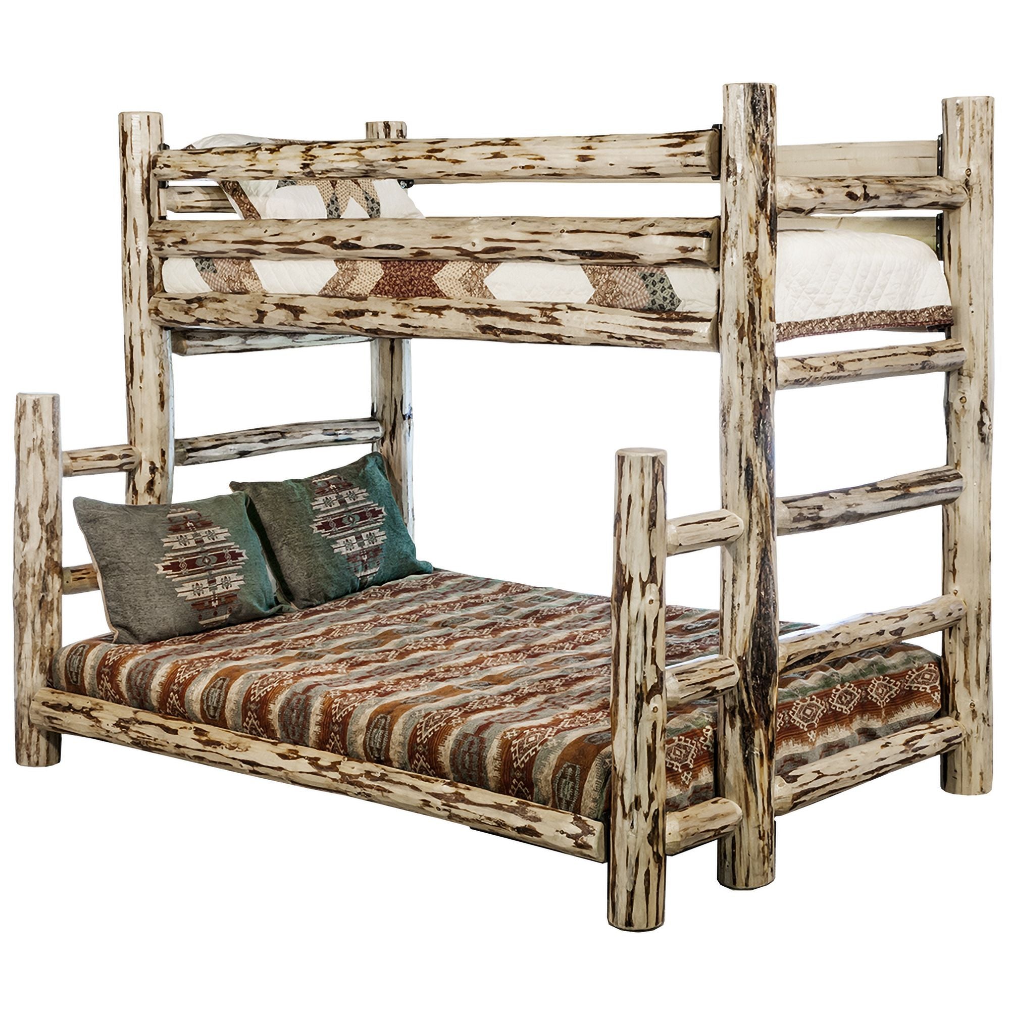 Montana Bunk Bed for Kids & Teens - Twin Over Twin Wooden Loft Bed with Guardrails & Ladder - Perfect for Small Bedrooms, Dorm Rooms & Shared Spaces