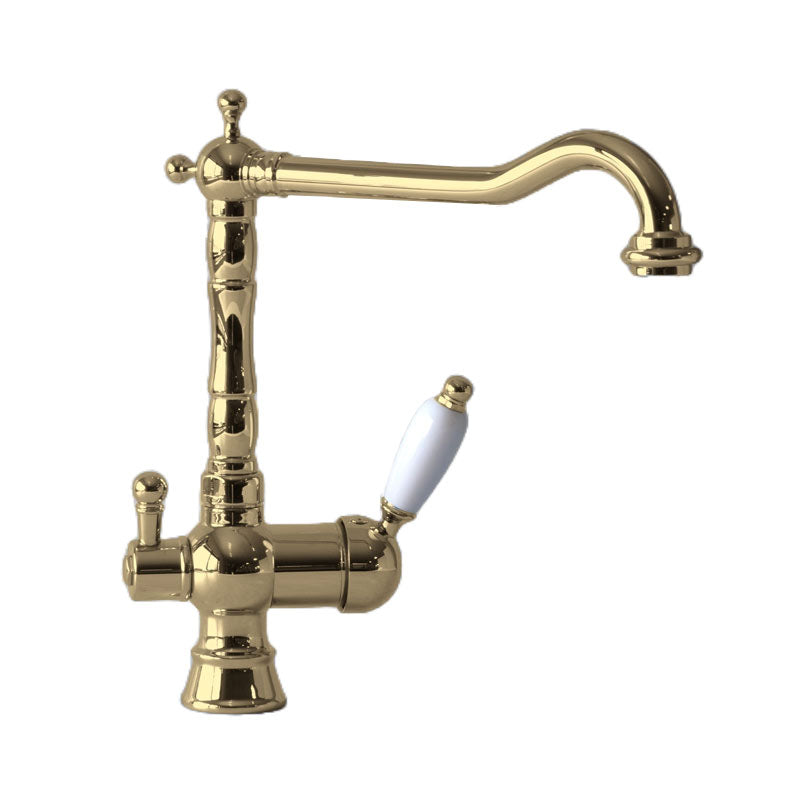 Nottingham Kitchen Faucet with Dishwasher Shut-Off Valve - Brass Finish for Modern Home & Restaurant Use