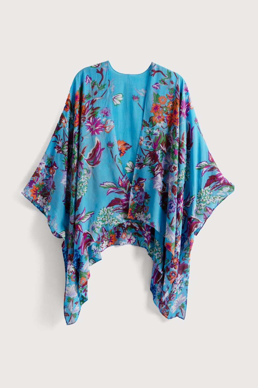 Lightweight Floral Kimono Short - Women's Summer Cover Up Beachwear for Vacation, Pool Party & Boho Outfits