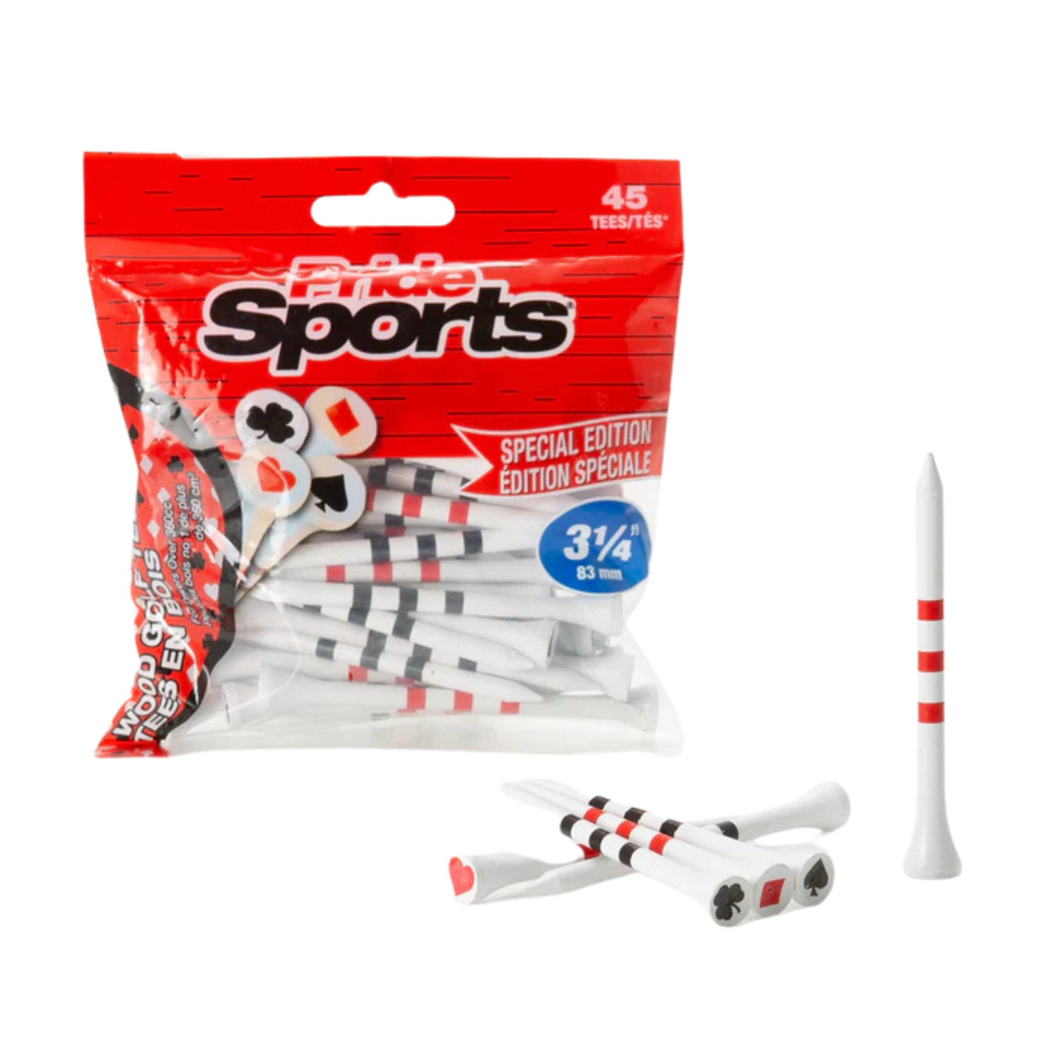 Premium PrideSports Special Edition Wood Golf Tees - 12 Pack, Natural Wood, 2.75 Inch for Drivers - Perfect for Golf Tournaments, Driving Range & Backyard Practice