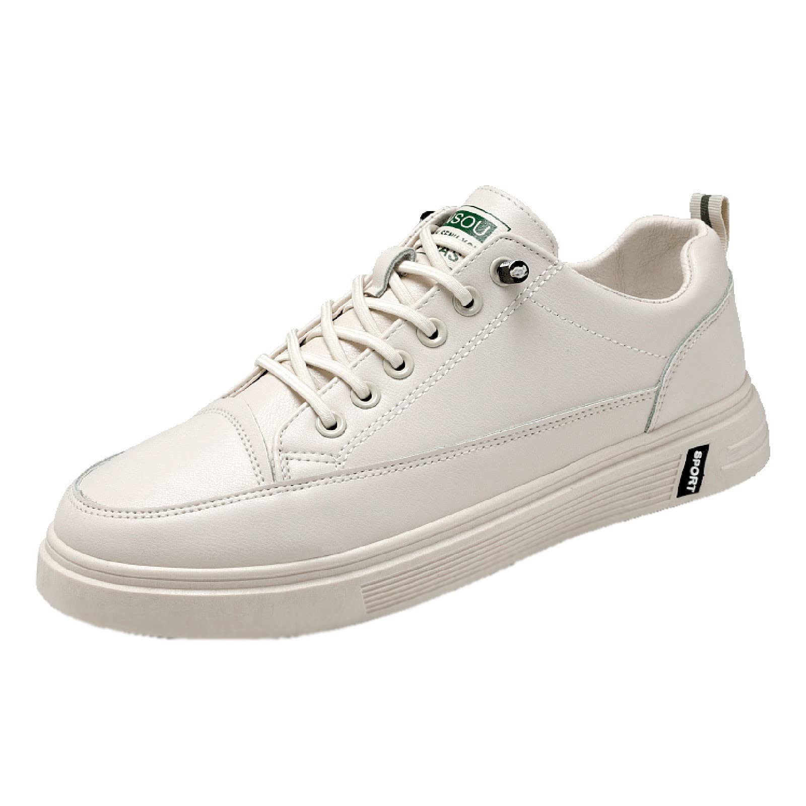 YSJZBS Men's Breathable Leather Casual Sneakers - Comfortable Wide Fit Walking Shoes for Men | Perfect for Daily Wear, Work & Outdoor Activities