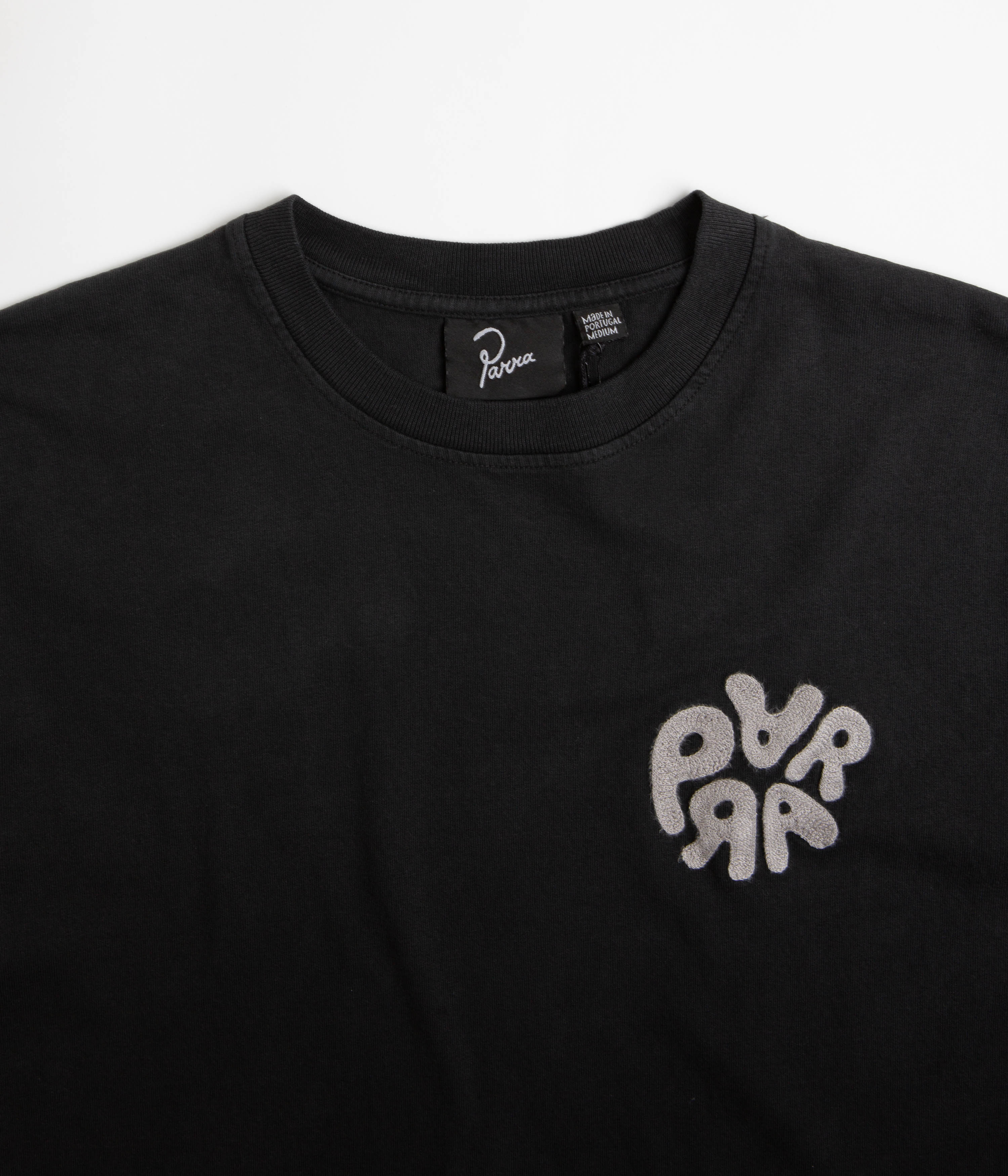 Vintage Parra 1976 Logo Graphic T-Shirt - Faded Black Cotton Tee for Men & Women | Casual Streetwear, Music Festival Outfit
