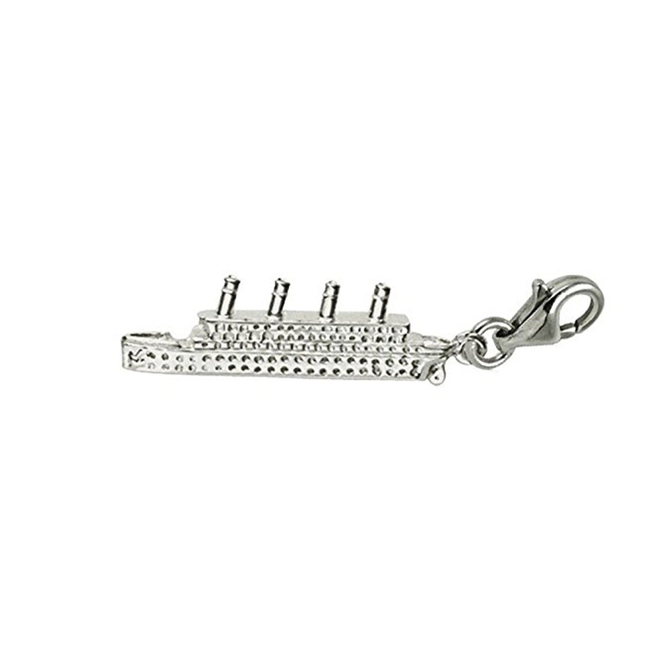 Titanic Charm Pendant with Lobster Claw Clasp - Silver Jewelry Charms for Bracelets & Necklaces - Perfect for DIY Jewelry Making, Gift Giving and Fashion Accessories